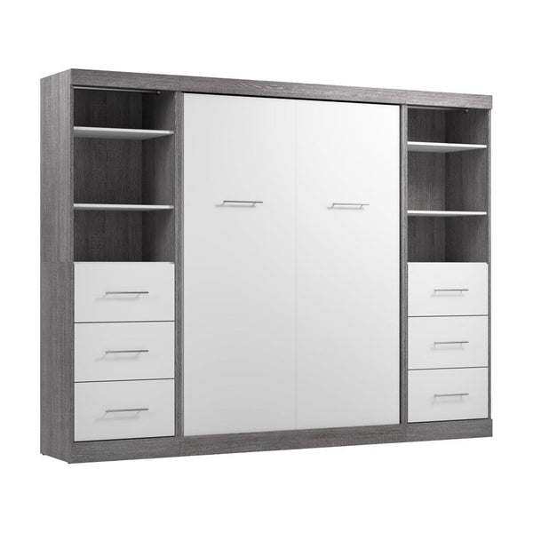 Lit escamotable double et 2 organisateurs de garde-robe avec tiroirs (109L)