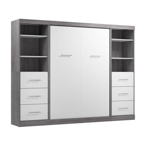 Lit escamotable double et 2 organisateurs de garde-robe avec tiroirs (109L)