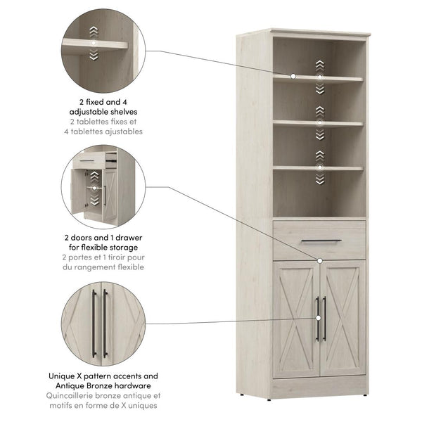 25W Closet Organizer with Drawer and Doors