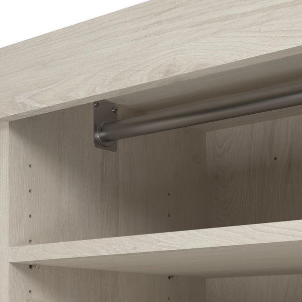 Contemporary Closet System with Shelves, Drawers & Clothing Rods, 86W x 19D