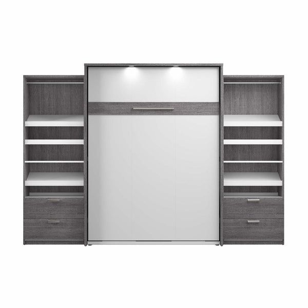 Grand lit escamotable avec 2 organisateurs de garde-robe avec tiroirs (125L)
