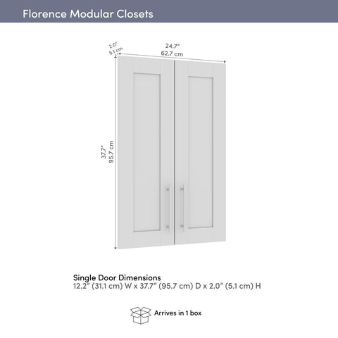 Ensemble de 2 portes en verre dépoli pour organisateurs de garde-robe modulaires 25 po Florence