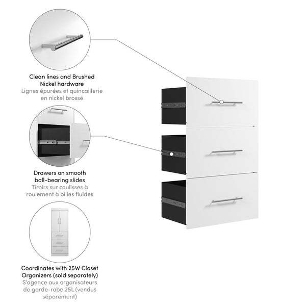 Ensemble de 3 tiroirs pour organisateur de garde-robe 25L Nebula