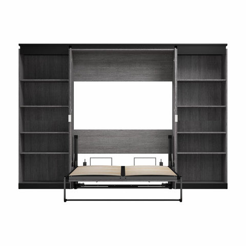 Lit escamotable double avec étagères (120L)