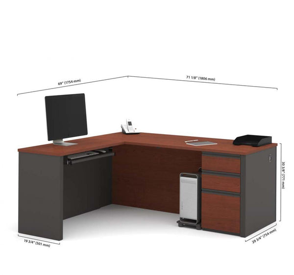 L-Shaped Desk with Pedestal