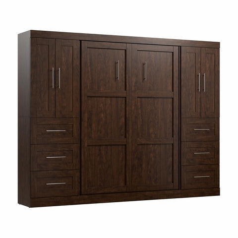Lit escamotable double avec armoires-penderies (109L)