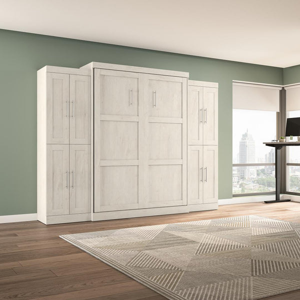 Grand lit escamotable avec armoires (115L)