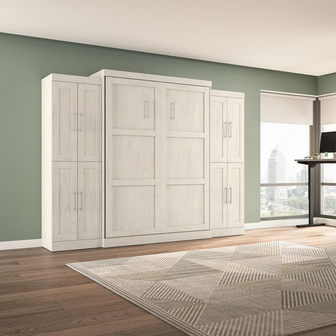 Grand lit escamotable avec armoires (115L)