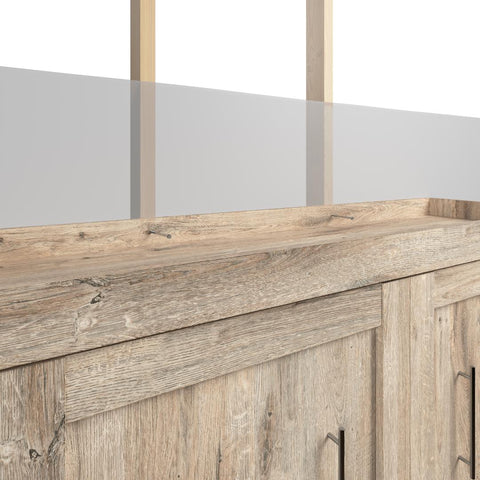 Lit escamotable double et étagère avec tiroirs (95L)