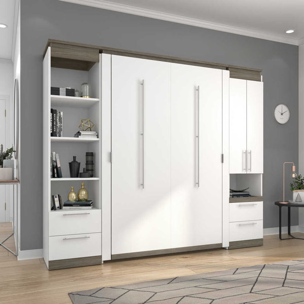 Lit escamotable deux places (double) et solutions de rangement étroites avec tiroirs (99L)