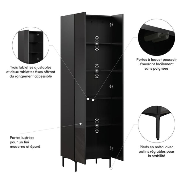 24W Modular Tall Storage Cabinet with Doors