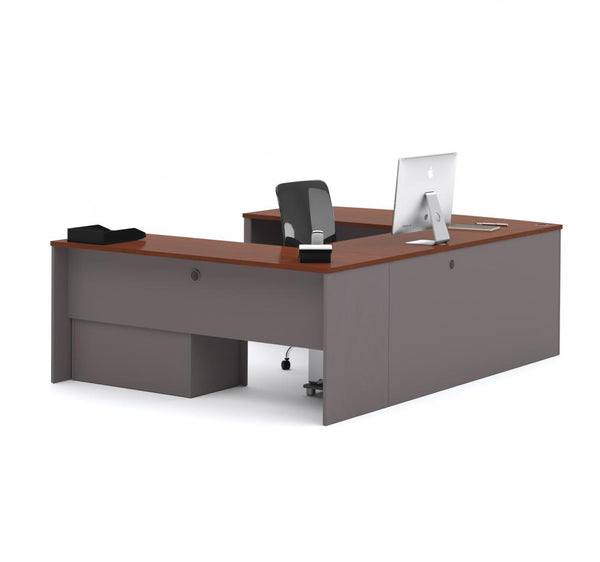 72W U-Shaped Executive Desk with Lateral File Cabinet
