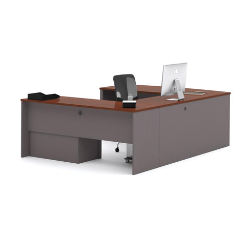 72W U-Shaped Executive Desk with Lateral File Cabinet