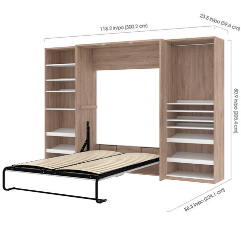 Full Murphy Bed with 2 Closet Organizers (119W)