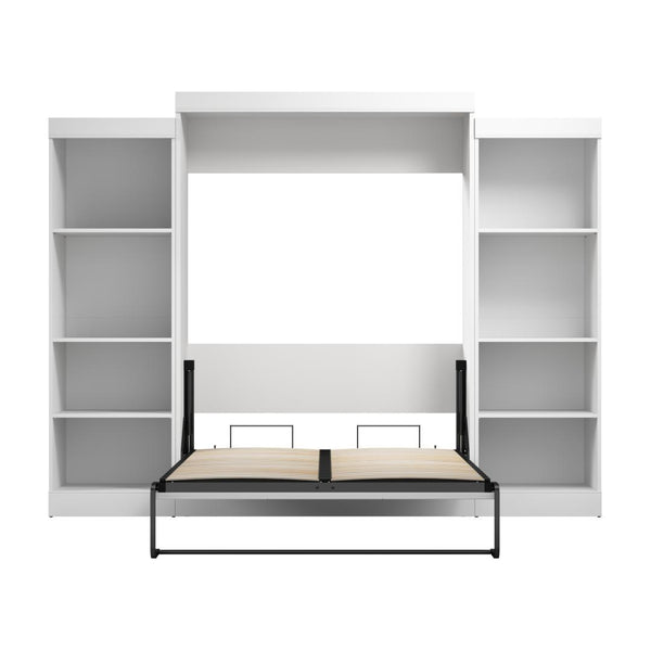 Lit escamotable double avec organisateurs de garde-robe (110L)