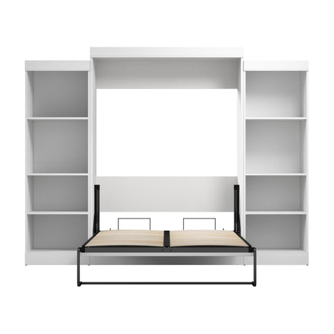 Lit escamotable double avec organisateurs de garde-robe (110L)