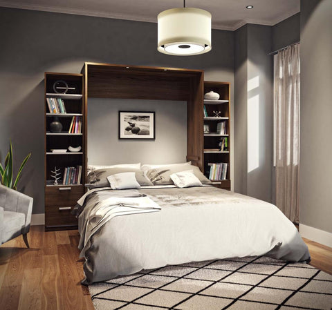 Grand lit escamotable et 2 organisateurs de garde-robe avec tiroirs (105L)