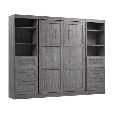 Full Murphy Bed and 2 Shelving Units with Drawers (109W)