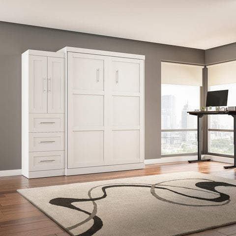 Queen Murphy Bed with Closet Storage Cabinet (89W)