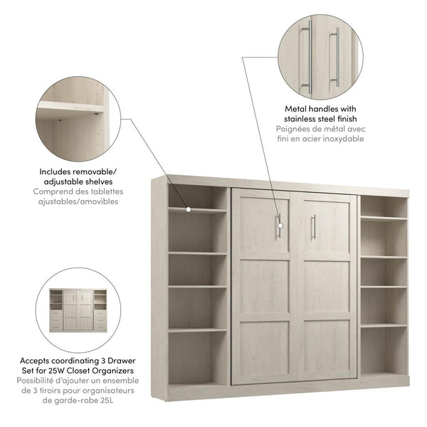 Full Murphy Bed with 2 Shelving Units (109W)