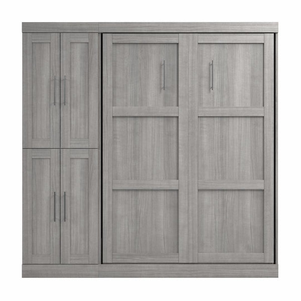 Lit escamotable double avec organisateur de garde-robe (84L)