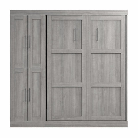 Lit escamotable double avec organisateur de garde-robe (84L)