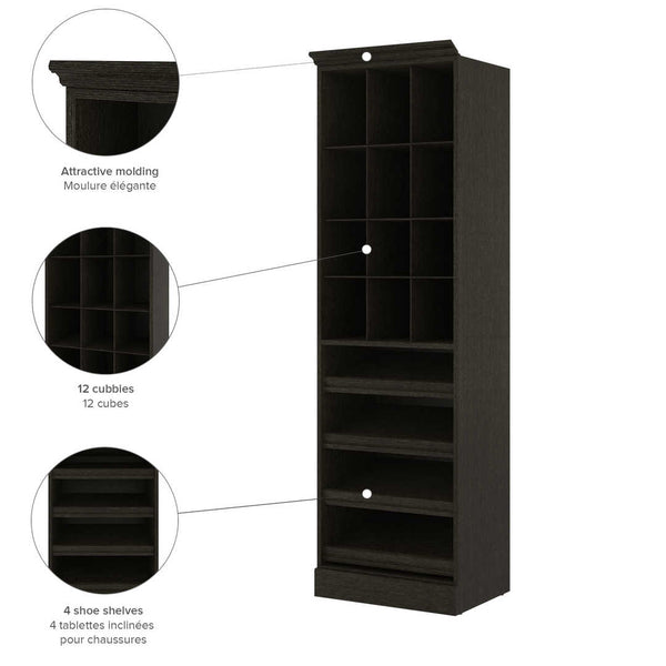 Traditional Closet System with Shoes Racks & Cubbies, 25W x 20D