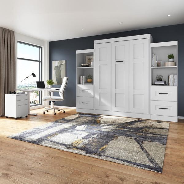 Queen Murphy Bed and Closet Organizers with Drawers (115W)