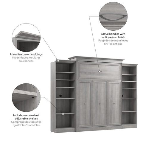 Queen Murphy Bed and 2 Closet Organizers (115W)