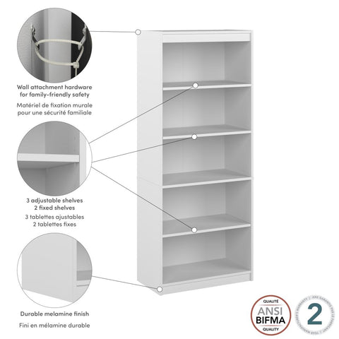 Bibliothèque à 5 tablettes