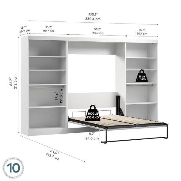 Full Murphy Bed with 2 Shelving Units (131W)