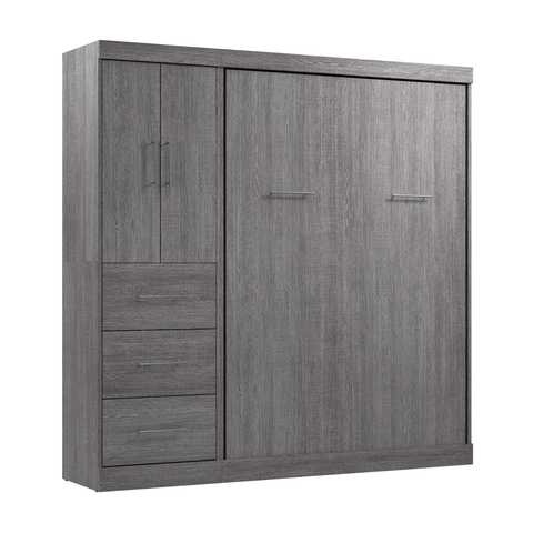 Lit escamotable double avec armoire-penderie (84L)