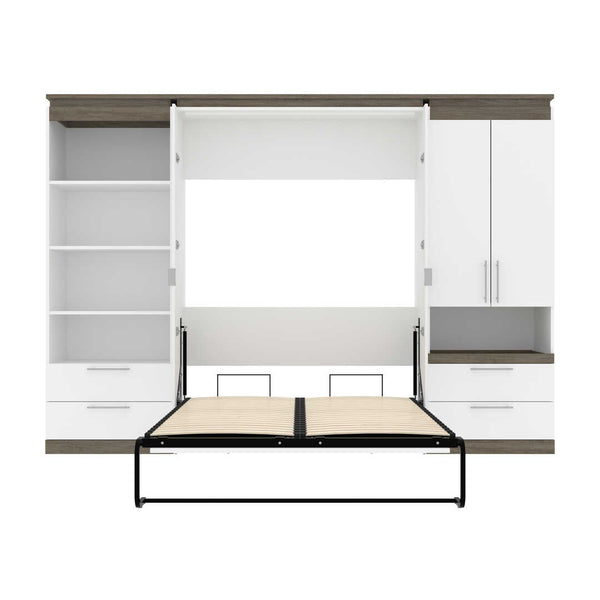 Lit escamotable deux places (double) et rangement multifonctionnel avec tiroirs (119L)