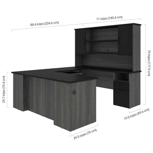 Bureau de direction en L ou en U avec huche