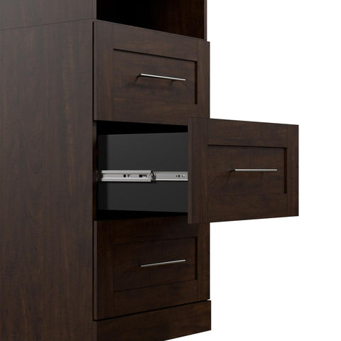 Contemporary Closet System with Shelves, Drawers & Clothing Rods, 86W x 19D