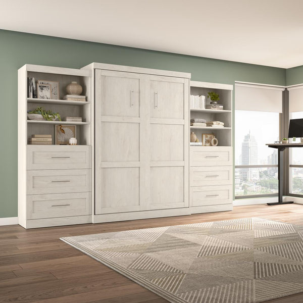 Grand lit escamotable et 2 étagères avec tiroirs (136L)