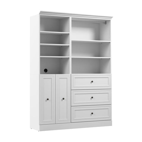Traditional Closet System with Shelves, Drawers, Clothing Rods & Doors, 61W x 20D