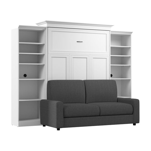 Grand lit escamotable avec canapé et organisateurs de garde-robe (115L)