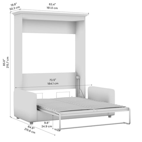 Lit escamotable double avec canapé (73L)