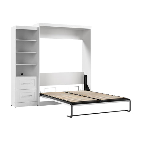 90W Queen Size Murphy Bed with Pull-Out Desk