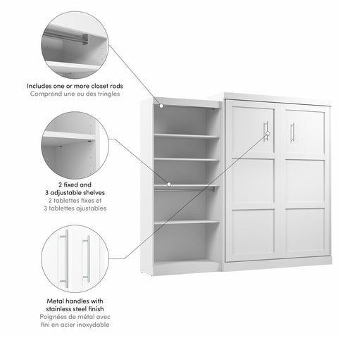 Grand lit escamotable avec organisateur de garde-robe (101L)