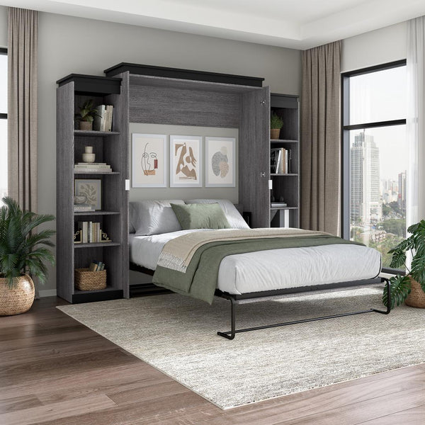 Queen Murphy Bed with Shelves (106W)