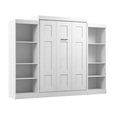 Lit escamotable double avec organisateurs de garde-robe (110L)