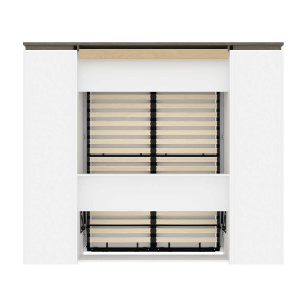 Full Murphy Bed and Narrow Storage Solutions with Drawers (99W)