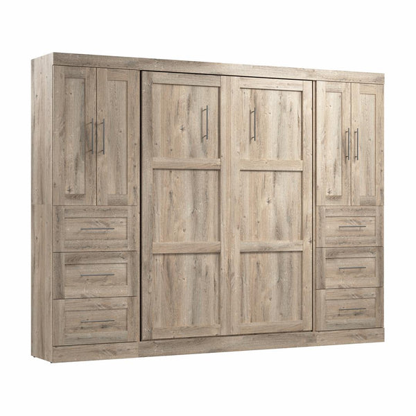 Lit escamotable double avec armoires-penderies (109L)