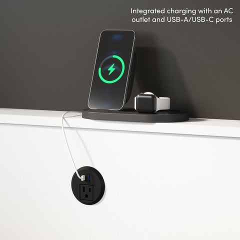 80W Full Horizontal Murphy Bed with Overhead Storage