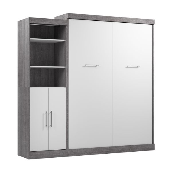 Grand lit escamotable avec organisateur de garde-robe avec portes (90L)