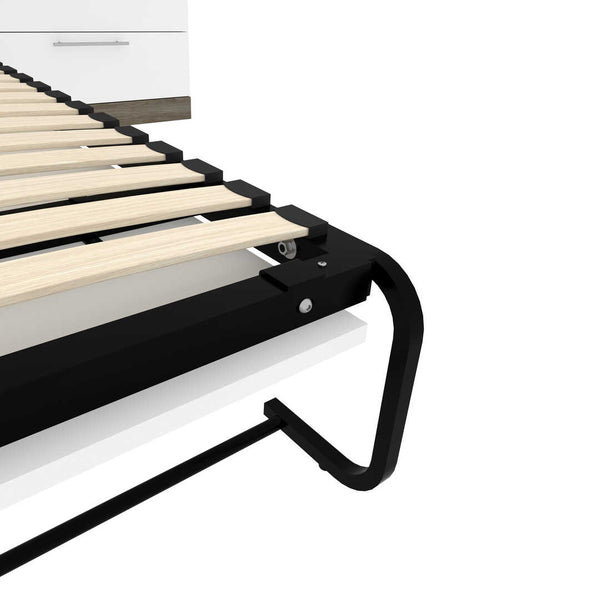 Lit escamotable deux places (double) et rangement multifonctionnel avec tiroirs (119L)