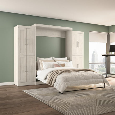 Grand lit escamotable avec armoires (115L)