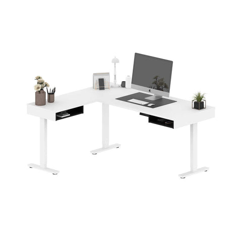 Bureau assis-debout en L 72L